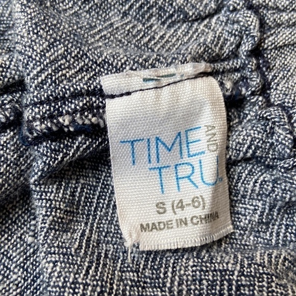 🦄 Time and Tru Heather Blue Paper Bag Shorts Small - Picture 6 of 10